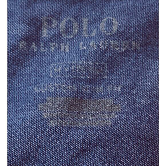 Vintage Polo Ralph Lauren T Shirt Blue Medium Short Sleeve White Horse Rider - Picture 4 of 10